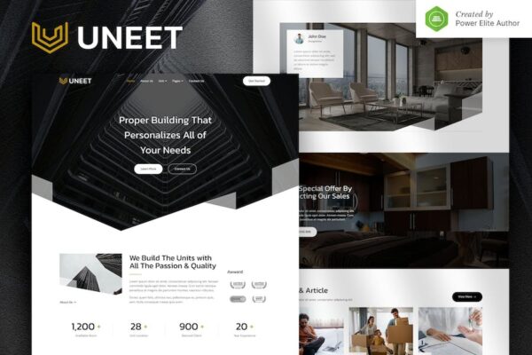 Uneet ? Apartment & Single Property Real Estate Elementor Template Kit
