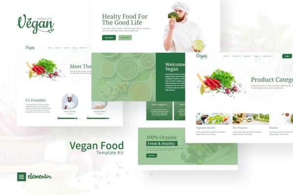 Vegan Restaurant Elementor Template Kit