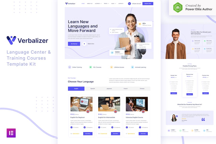 Verbalizer ? Language Courses & Learning Center Elementor Template Kit