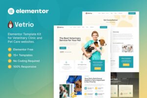 Vetrio ? Veterinary Clinic & Pet Care Elementor Template Kit