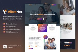Vibranet ? Broadband & Internet Service Provider Elementor Template Kit