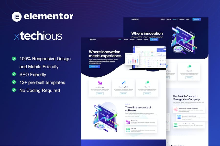Xtechious - Saas & Digital Tech Company Elementor Template Kit