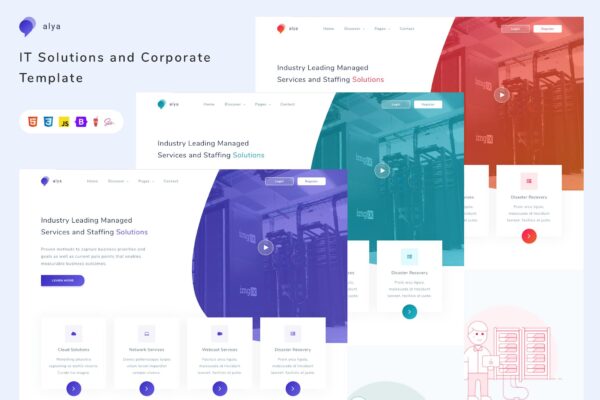 Alya - IT Solutions and Corporate Template agency, business, call, cloud, computer, corporate, gsm, hosting, it, mobile, network, phone, html5