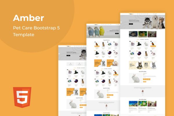 Amber - Pet Care Bootstrap 5 Template The Amber Pet Care Bootstrap 5 Template structure is a perfect solution to quick-start something rem