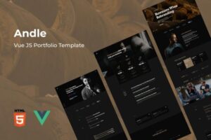 Andle - Vue Portfolio Template Andle Vue template, a trendy and mobile-ready personal vue js website template