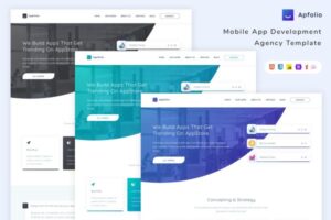 Apfolio - Mobile App Development Agency Template agency, app, corporate, creative, creative agency, html5, landing, mobile app, modern design, web