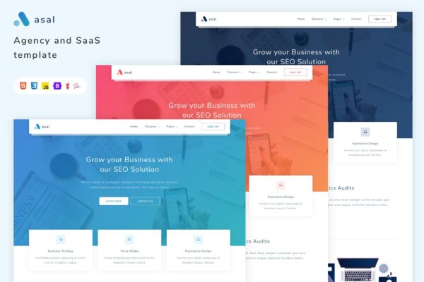 Asal - Agency and SaaS Template agency, app, app landing, business, creative, landing, marketing, product, saas, saas template, html