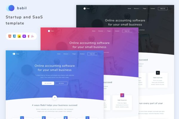 Babil - Startup and SaaS template agency, app, app landing, business, creative, landing, marketing, product, saas, saas template, soft