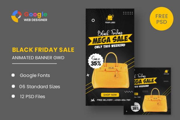 Black Friday Mega Sale HTML5 Banner Ads GWD Black Friday Mega Sale HTML5 Banner Ads Google Web Designer