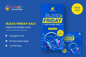 Black Friday Sale Headphone HTML5 Banner Ads GWD Black Friday Sale Headphone HTML5 Banner Ads GWD