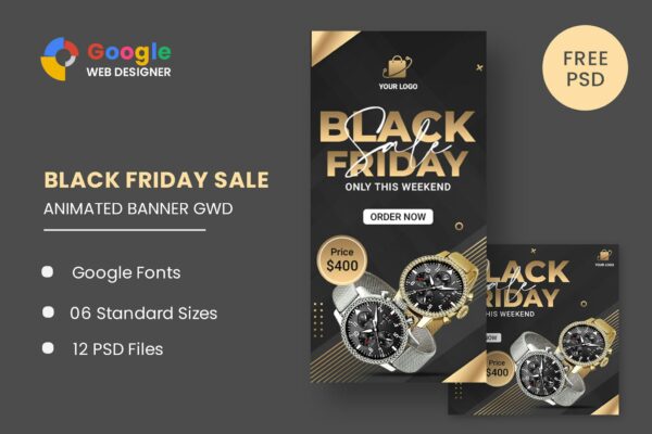 Black Friday Sale Watch HTML5 Banner Ads GWD Black Friday Sale Watch HTML5 Banner Ads GWD