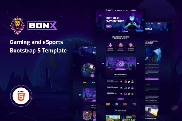 Bonx - Gaming Website Template HTML Version Gaming Website Template HTML Version is here to help you for your gaming website needs.