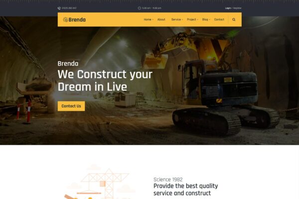 Brenda – Construction HTML5 Template Brenda – Construction HTML Template is a stunning HTML template