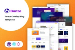 Bunzo - React Gatsby Blog Template React Gatsby Blog Template is a modern React Gatsby with a sophisticated design.