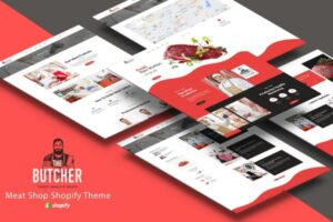 Butcher - Shopify Pork, Beef Sea Food Meat Store Farm Fresh Meat Shop Business. Poultry Products Store, Ready to Cook Food Delivery eCommerce Website