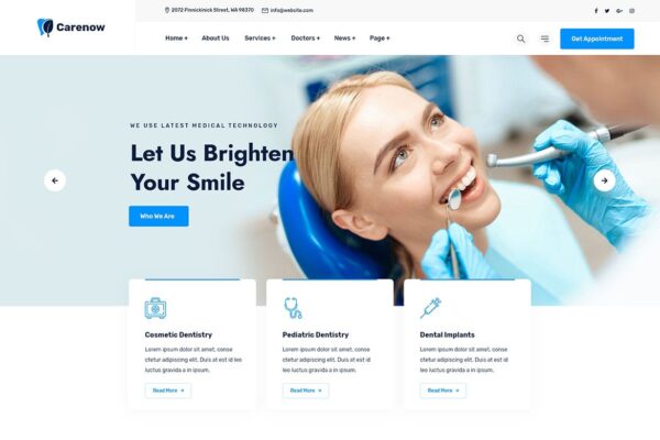 Carenow – Medical & Dentist HTML Tempate clinic, corona, coronavirus, covid 19, dental, dentist, doctor, fitness, health care, hospital, med
