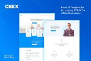 CBEX – Responsive Finance React JS Template One stop solution for CPA, Tax and Accounting related businesses.