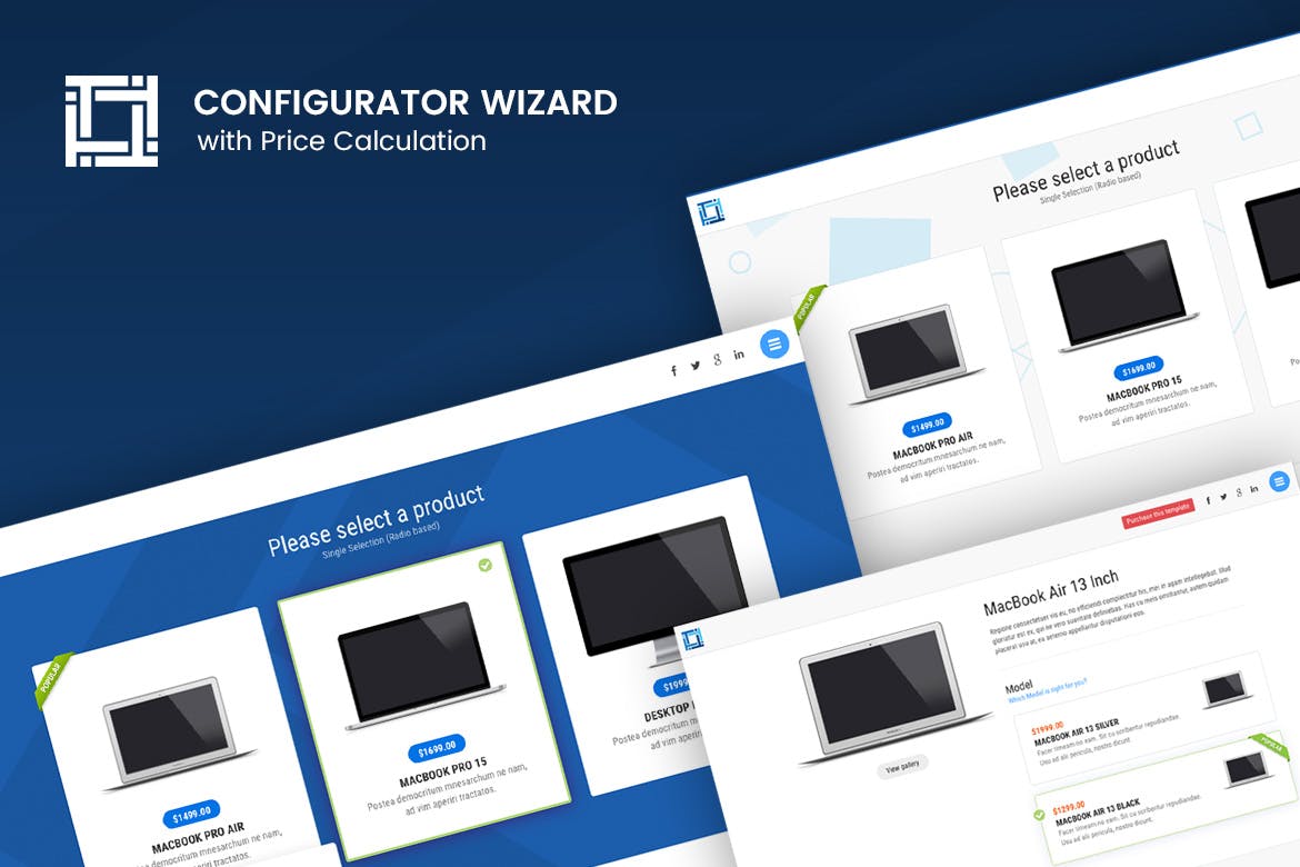 Configurator - Working Configurator Wizard Multipurpose Working Configurator Wizard with Price Calculation