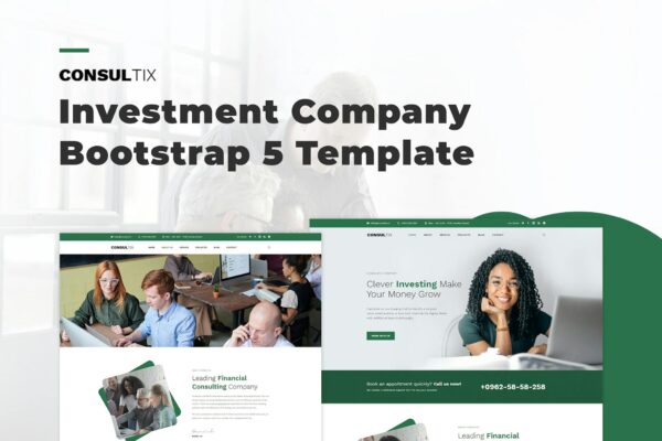 Consultix - Investment Company Bootstrap 5 Templat Consulte comprises 09 HTML pages with a stunning and professional homepage layout.