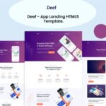 Deef - App Landing HTML5 Template App, SaaS, Software, Web Application & Startups Landing Page Template