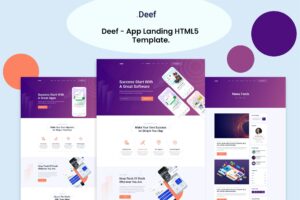 Deef - App Landing HTML5 Template App, SaaS, Software, Web Application & Startups Landing Page Template