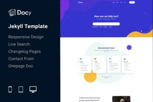 Docy - Knowledgebase & Doc Jekyll Template Modern, powerful, responsive, and high-performance Documentation And Knowledge Base Jekyll Template