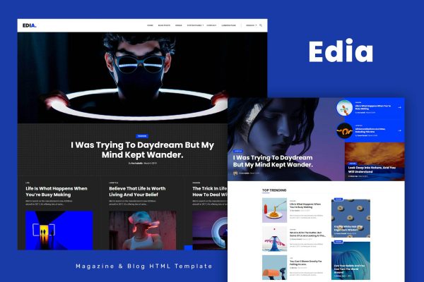 Edia Blog and Magazine HTML Template