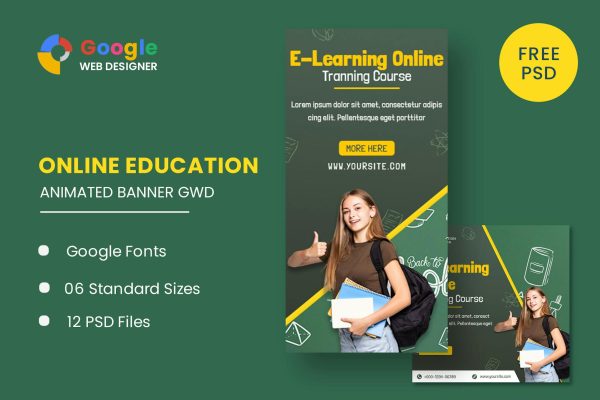 Education Learning Animated Banner GWD Education Learning Animated Banner GWD