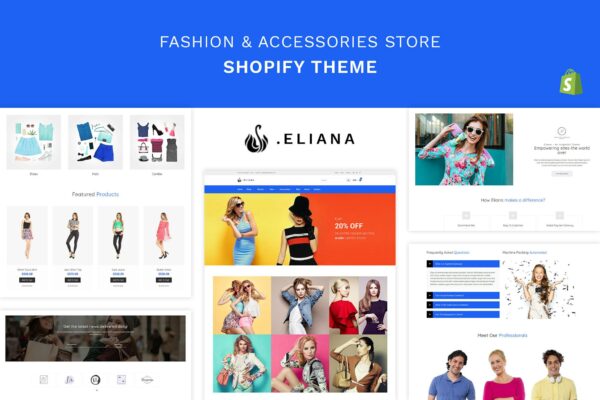 Eliana - Girls Fashion, Accessories Store Shopify Fashion, Clothing and Beauty Accessories Shopify Theme. Sectioned, Responsive & Easy to Customise!
