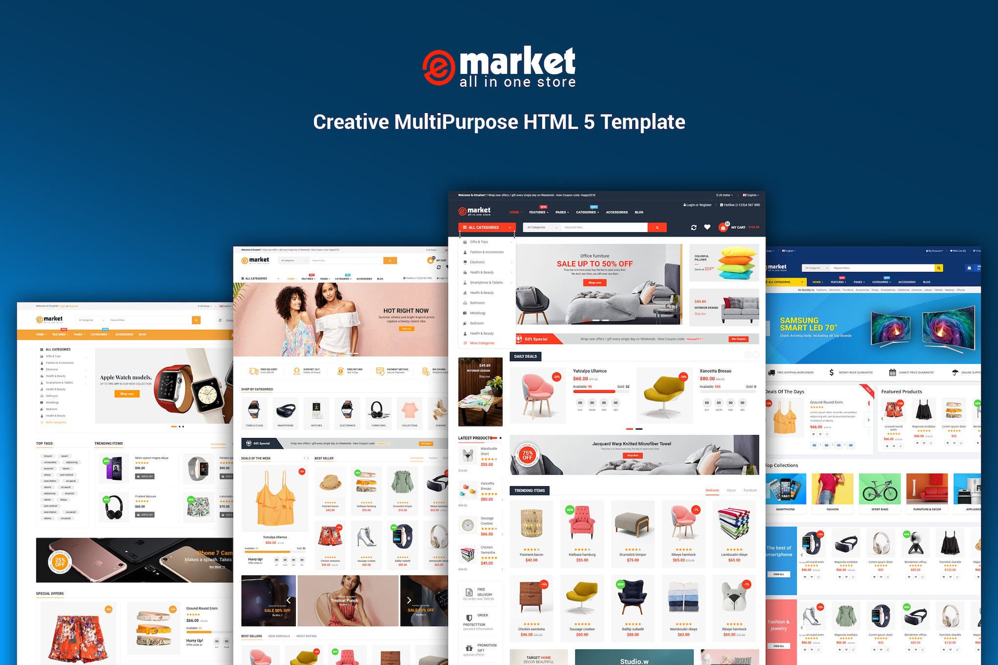 eMarket - Creative MultiPurpose HTML 5 Template Awesome Responsive MultiPurpose HTML 5 Template with Mobile Layouts Included