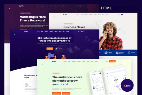 Exto - SEO & Marketing Company HTML Template A Professional HTML Template for SEO & Marketing Company and Startups!