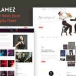 Flamez - Online Music Store Shopify Theme Sell Music Tracks, Audio Video Templates Online. Musical Artists Responsive eCommerce Shopify Theme