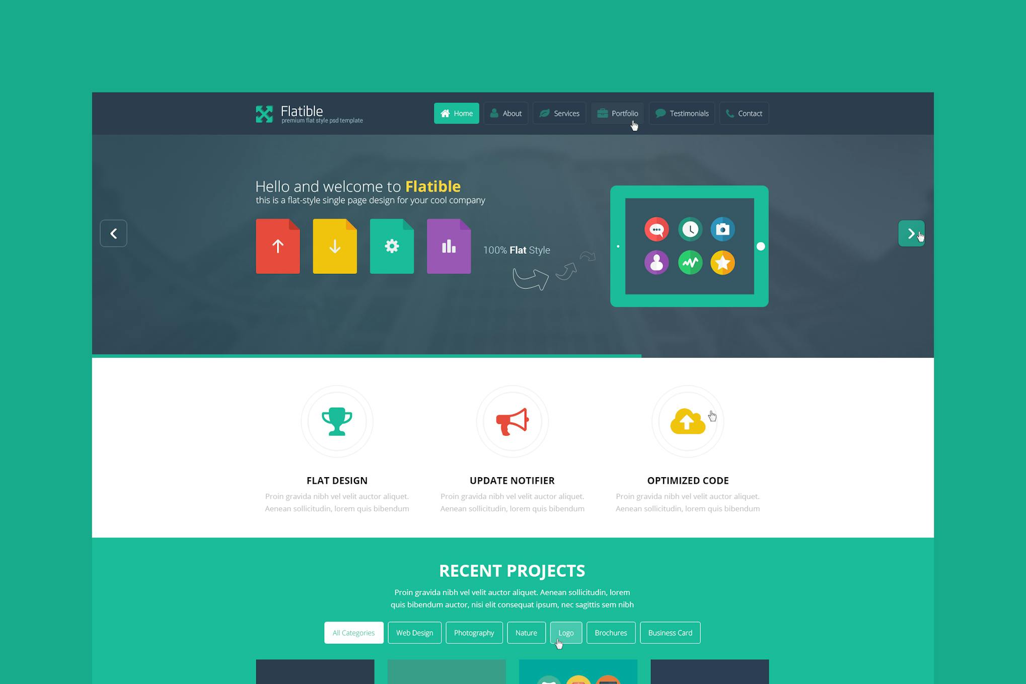 Flatible - Single Page HTML5 Template Flat Single Page HTML Template