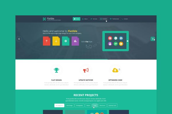 Flatible - Single Page HTML5 Template Flat Single Page HTML Template