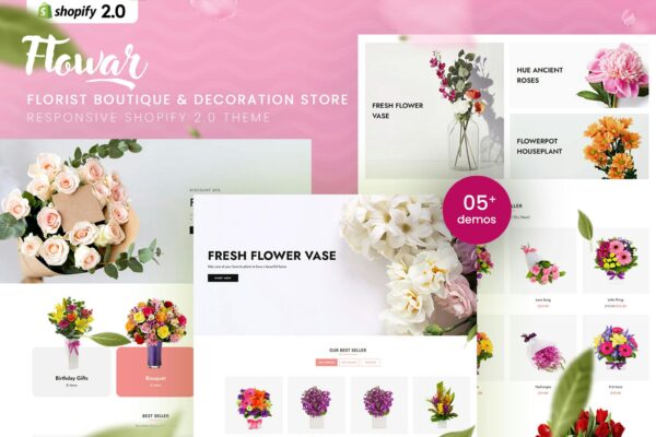 Flowar - Florist Boutique & Decoration Store Florist Boutique & Decoration Store Shopify 2.0 Theme