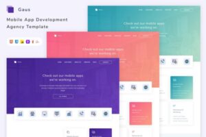 Gaus - Mobile App Development Agency Template agency, app, corporate, creative, creative agency, html5, landing, mobile app, modern design, html