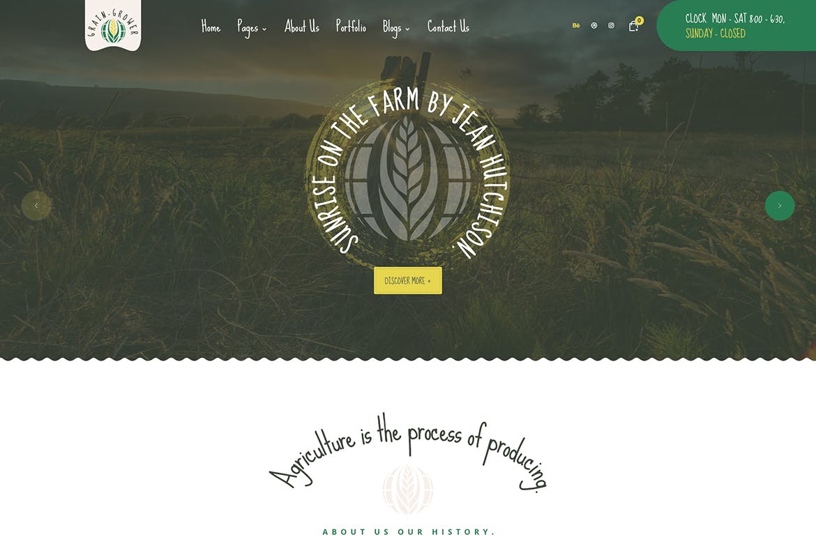 Grain Grower - Agriculture Farm HTML Template agriculture, agriculture farmer, dairy, dairy farm, eco, eco farm, farm, farmers, farming, health,