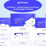 Growsass - Startup Agency and SasS Landing Page Grosass – Startups, App Landing & SaaS Website Template is the SaaS, Software, Web Application Etc.