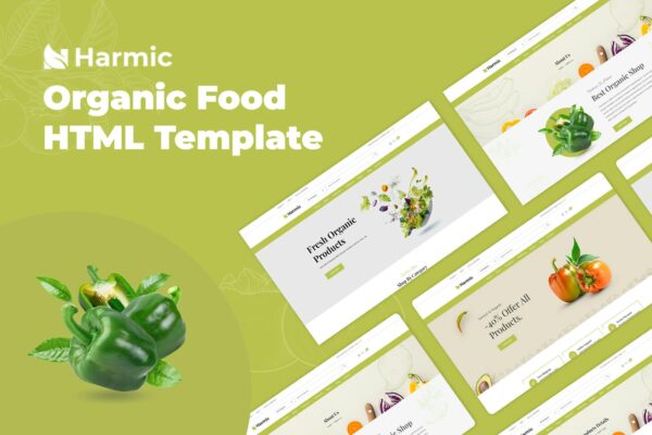 Harmic - Organic Food HTML Template Harmic will be a convenient and efficient tool in setting up an excellent organic food website