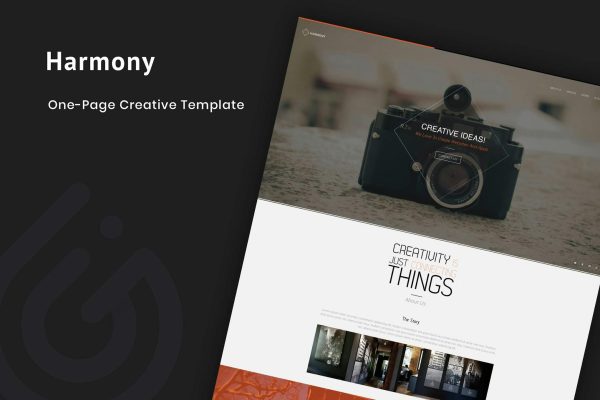 Harmony - Animated One-Page HTML 5 Template Minimal and elegant One page Template.