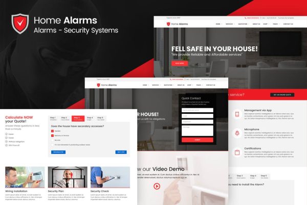 HomeAlarms - Alarms and Security Systems Alarms and Security Systems Site Template with Quotation Wizard