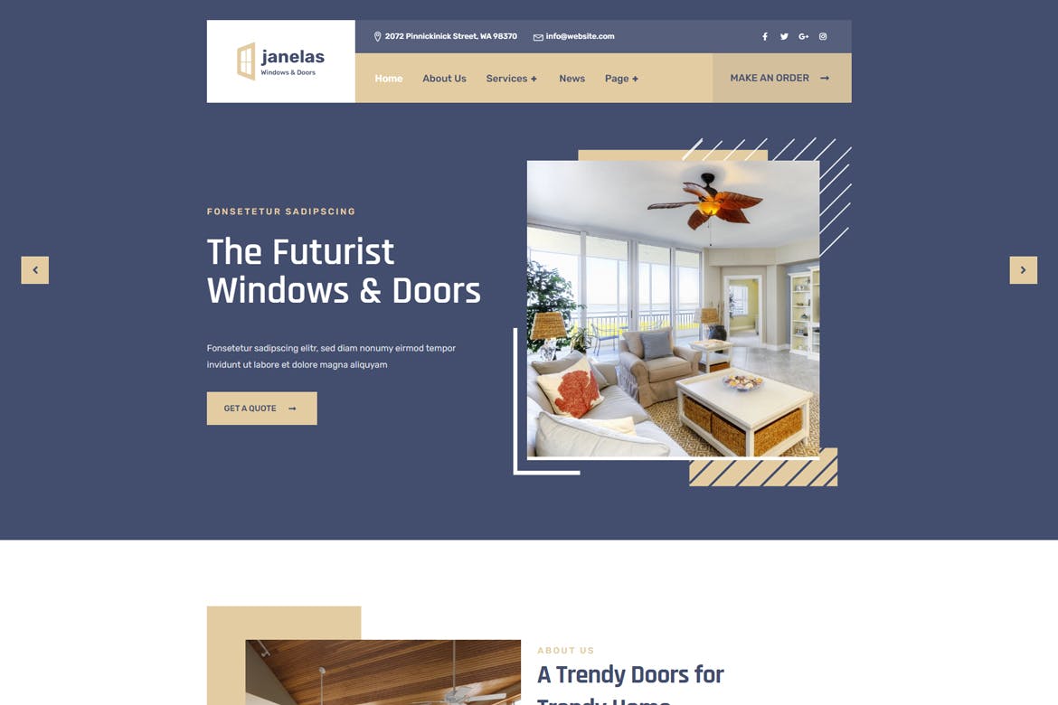 Janelas – Windows & Doors Services HTML Template aluminum, awnings, building, doors, exterior design, fiberglass, garage, glass, metal, plastic, sid