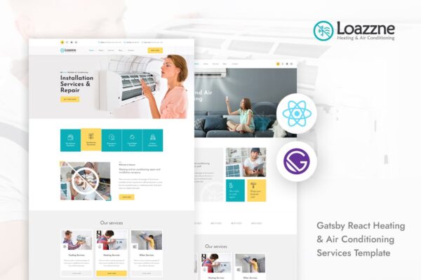 Loazzne - Gatsby React Heating & Air Conditioning air conditioning, cooling/heating, HVAC and ventilation services.