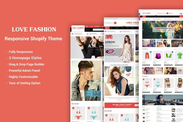 LoveFashion - Drag & Drop Builder Shopify Theme Responsive Multipurpose Sections Drag & Drop Builder Shopify Theme