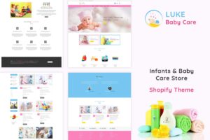 Luke - Infants & Baby Care Store Shopify Theme Kids, Infants and Baby Products, Clothing, Healthcare Products Showcase and Online Shopping Theme!