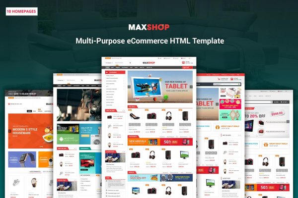Maxshop - Multipurpose eCommerce HTML Template Clean and elegant design for online shop, store online market store with 3 mobile layouts