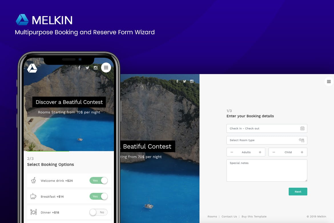 Melkin - Booking and Reserve Form Wizard Multipurpose Booking and Reserve Form Wizard