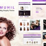 Muhil - Hair Wig, Hair Extensions Shopify Theme Shopify Hairdresser, Hair wig & Hair Salon eCommerce Store Design. Cosmetics, Beauty Salon Websites.