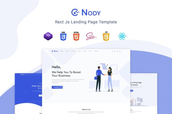 Nody React - React Js Landing Page Template Nody React Js is a multi purpose Bootstrap 4 landing page template.