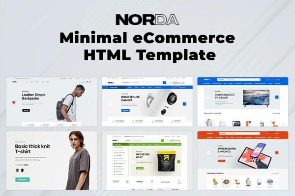 Norda - Minimal eCommerce HTML Template 37+ Total Pages including 10+ Home Pages, Norda is a 100% responsive template